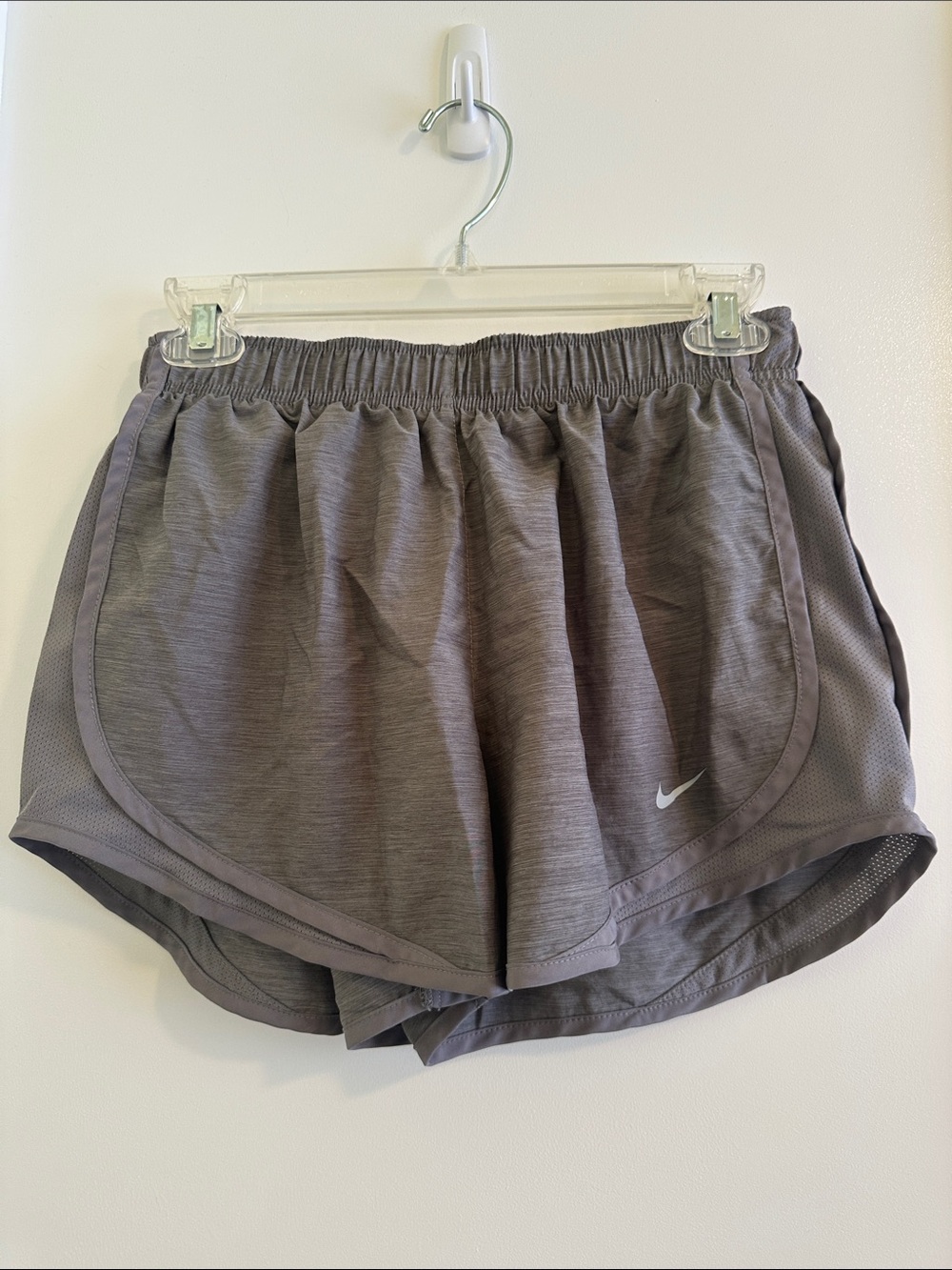 Nike Women’s Grey Athletic Running Shorts with Swoosh